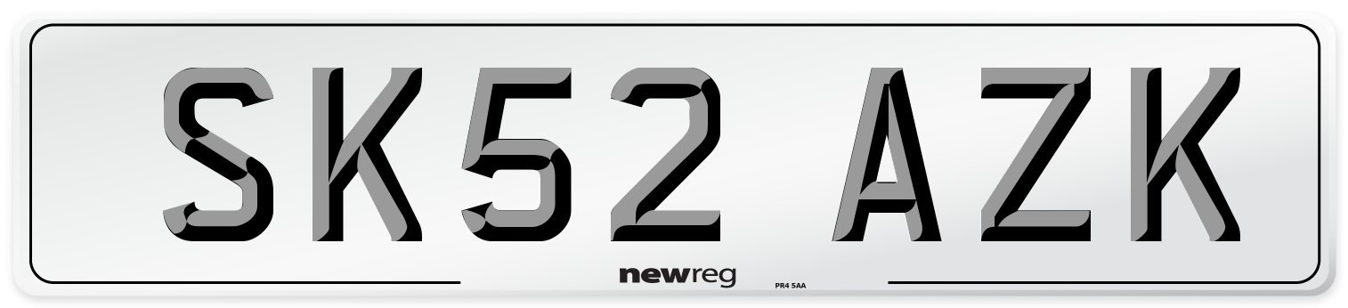 SK52 AZK Number Plate from New Reg